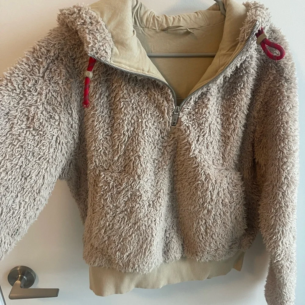 Lululemon Sherpa Quarter Zip Tan